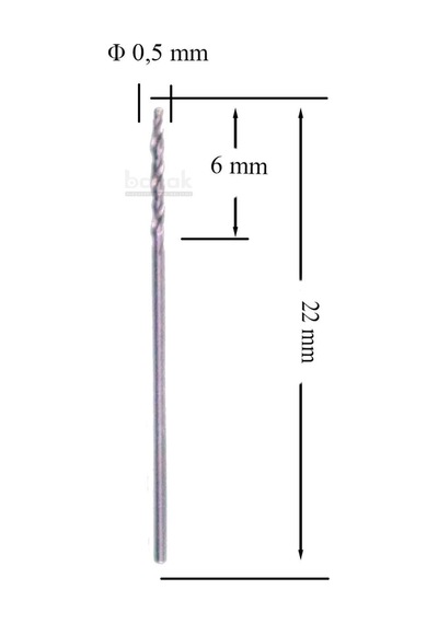 MTE 0,5 mm Taşlanmış Metal Matkap Ucu HSS DIN 338