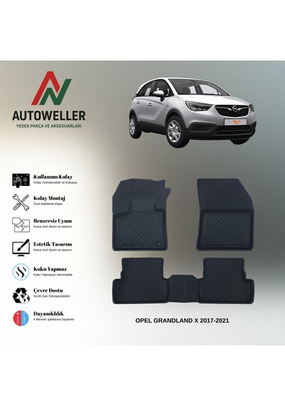 Opel Grandland X 2017-2021 Uyumlu Havuzlu Oto Paspas