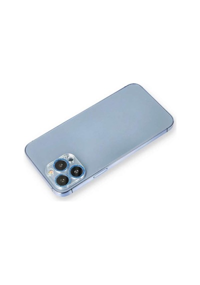 İphone 12 Pro Max Shine Kamera Lens Koruma Cam - Mavi Diğer