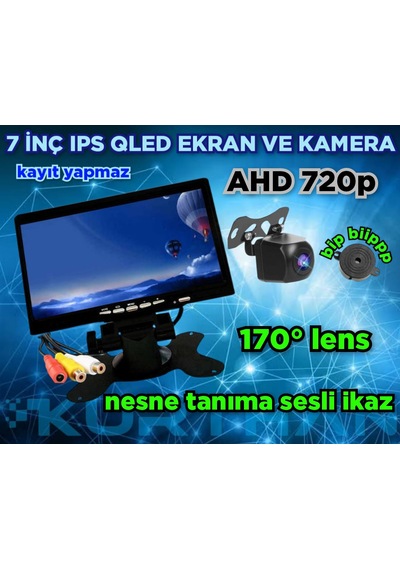 7 İnç Qled Ekran Ve Nesne Tanıma Sesli İkaz Buzzer 170'' Kamera