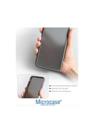Microcase Realme 8 Pro London Serisi Sert Kılıf - Buzlu Siyah