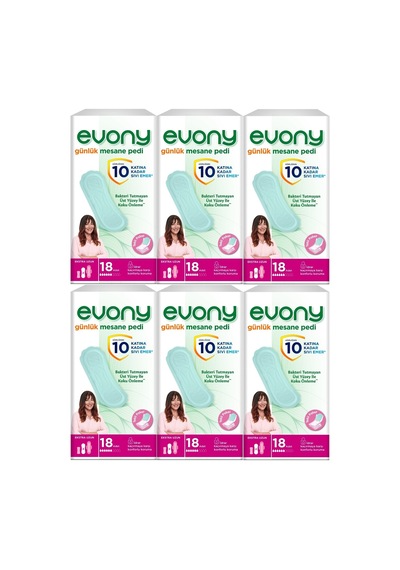 Evony Günlük Mesane Pedi Ekstra Uzun 108 Adet (6Pk*18)