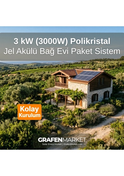 3 Kw 3000w Bağ Evi Hazır Solar Sistem 2 - Jel Akülü Kolay Kurulum