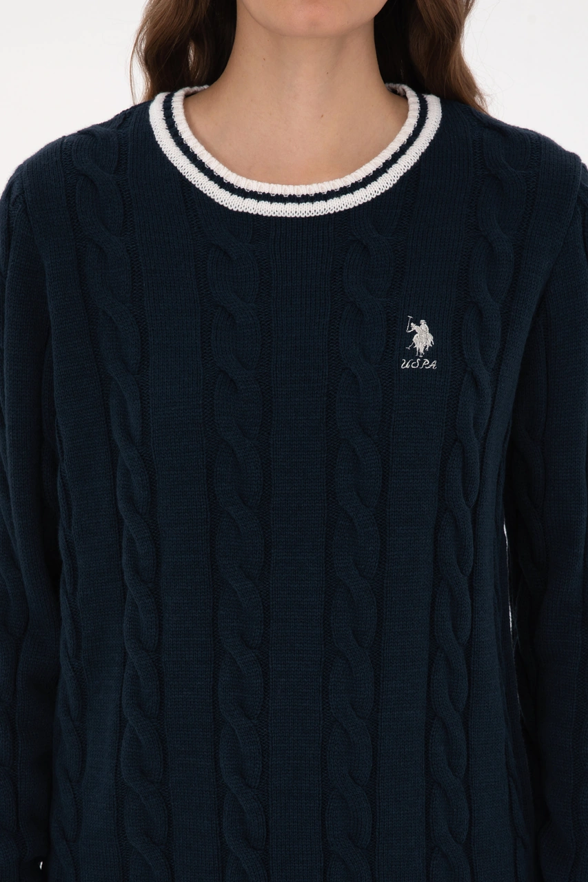 U.S. Polo Assn. Kadın Lacivert Bisiklet Yaka Kazak 50317182-VR033