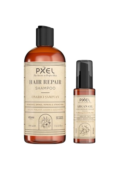 Onarıcı Şampuan Ve Argan Yağı Saç Serumu Seti Yıpranmış, Kuru Ve Mat Saçlar İçin Derin Onarıcı Bakım Genel