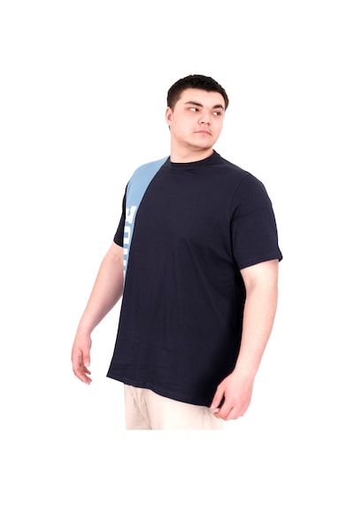 Mode Xl Büyük Beden Erkek T-shirt Parçalı U25501 Lacivert Lacivert