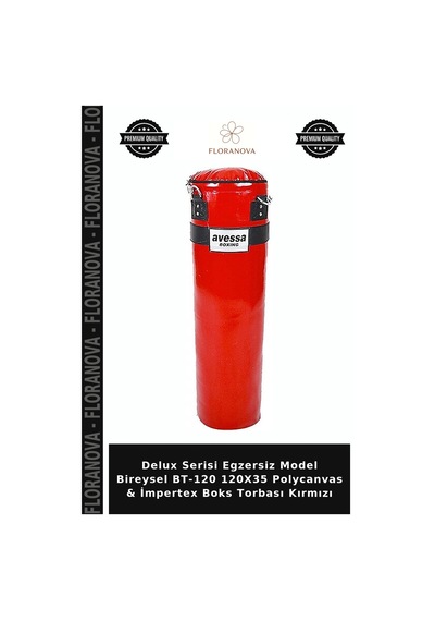 Delux Serisi Egzersiz Model Bireysel Bt-120 120x35 Polycanvas & İmpertex Boks Torbası Kırmızı