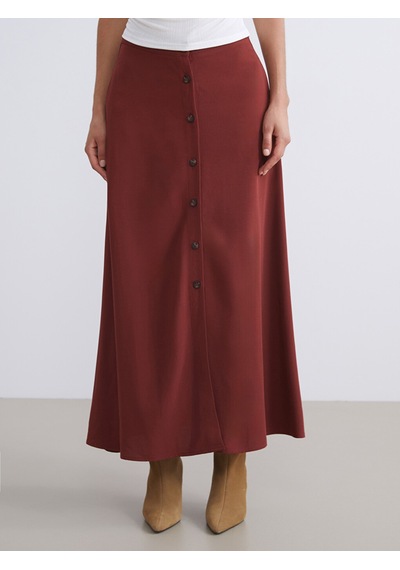 Lcwaıkıkı Classic Bordo Loose Fit A Kesim Müslin Etek