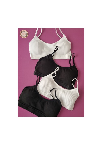 Demirsa Boutique Fitilli İp Askılı 4'lü Siyah Ve Beyaz Renk Çıkarılıp Takılabilir Pedli Kadın Büstiyer Beyaz2-siyah2 Demirsa Boutique Fitilli İp Askılı 4'lü Siyah Ve Beyaz Renk Çıkarılıp Takılabilir Pedli Kadın Büstiyer Beyaz2-siyah2