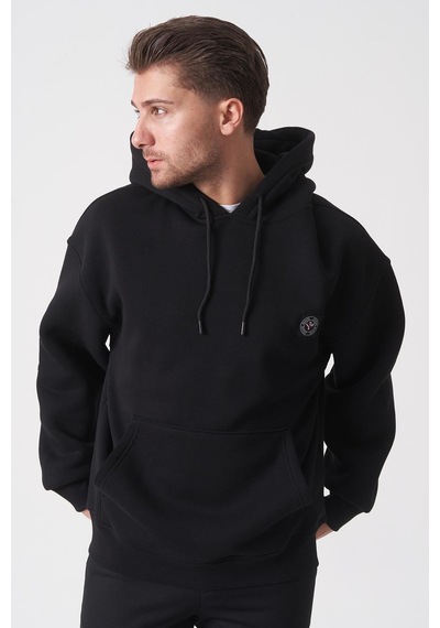 White Stone Rio De Janeiro Sw2502 Hoddie Slim Fit Pamuklu Likralı Sweatshir Siyah Siyah