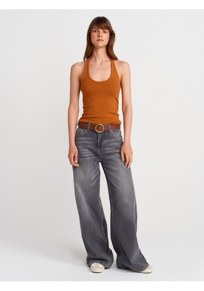Dilvin 21052 Halter Yaka Top-a.kiremit A.kiremit