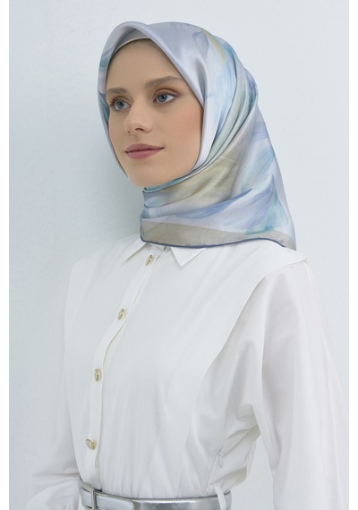 Armine Saf İpek Sura Eşarp-2026 İlkbahar-yaz- 951900d Mavi-03