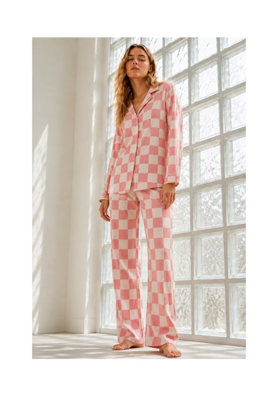 Fit Women Kadın Regular Bürümcük Pembe Pijama Takımı