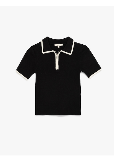Koton Regular Fit Kısa Kollu Polo Yaka Yarım Fermuarlı Triko Kazak Siyah 6wak90200ht Siyah Koton Regular Fit Kısa Kollu Polo Yaka Yarım Fermuarlı Triko Kazak Siyah 6wak90200ht Siyah