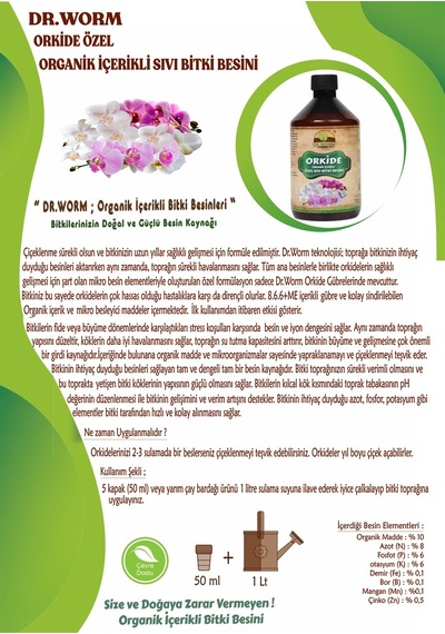 Dr.Worm Orkide Özel Sıvı Bitki Besini (Gübresi) 500 ML