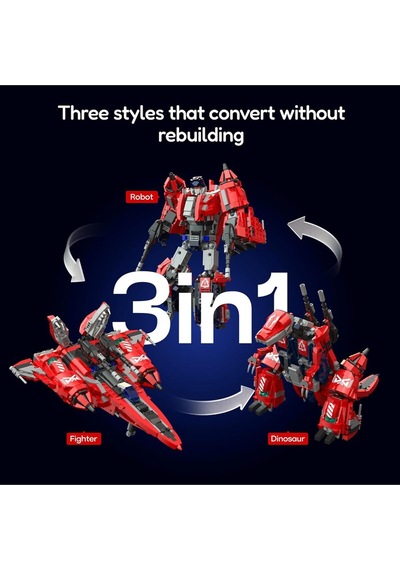 Sillbird Technik 3'ü 1 Arada Robot Yapım Seti, Mekanik Dinozor, Savaş Uçağı, Koleksiyonluk Model Parçalı Setler