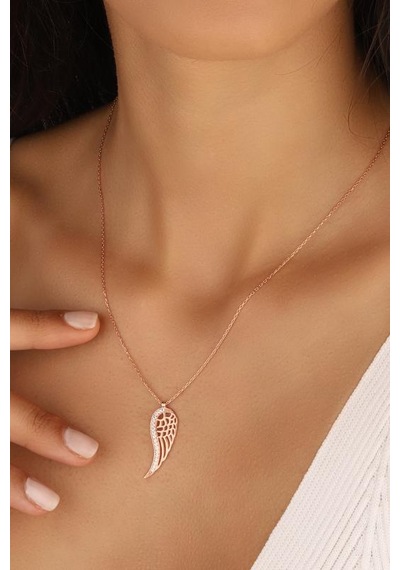 Melek Kanadı Gümüş Kolye Rose Gold