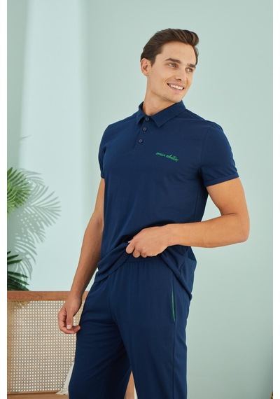 Sevim Erkek Kısa Kol Lacivert Pijama Takım C8t7n49 001
