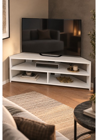 Sulorahome Beyaz Köşe Tv Ünitesi 140 Cm Sulorahome Beyaz Köşe Tv Ünitesi 140 Cm