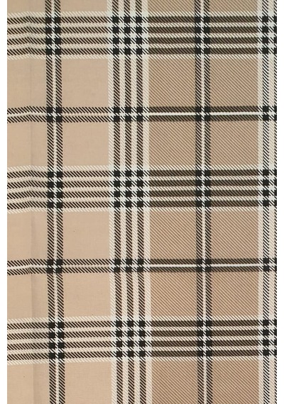 Maki Pamuklu Bej Ekose 200x220 Cm Çift Kişilik Nevresim Seti Bej