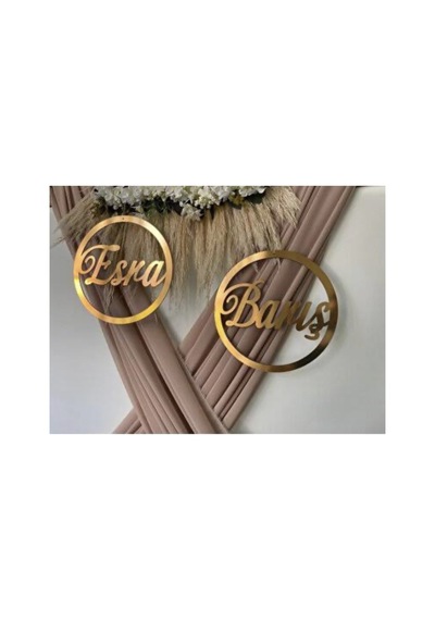 Pleksi Söz Nişan2li Isim Arka Fon Dekor 30cm Seffaf