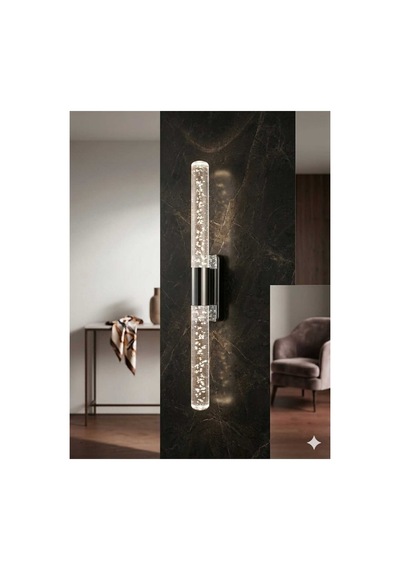 Bubblelight Medium 40 Cm Modern Tasarım Led Aplik - Duvar Lambası - Antrasit Gri - Pilli - Beyaz Led Antrasit Pilli