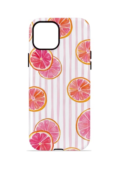 Apple iPhone Uyumlu 15 Plus Vorian Çift Katmanlı Magsafe Kılıf Pink Grapefruit Garden