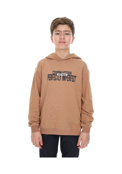 Toontoy Kids Toontoy Erkek Çocuk Oversize Kapüşonlu Hafif Düşük Omuz Baskılı Sweatshirt - 2 İplik Kahverengi Toontoy Kids Toontoy Erkek Çocuk Oversize Kapüşonlu Hafif Düşük Omuz Baskılı Sweatshirt - 2 İplik Kahverengi