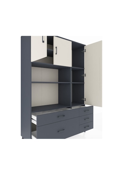 Hyperion Dolap 7 Raflı 5 Çekmeceli 3 Kapaklı 132x44x195 Antrasit-aytaşı/antrasit Aytası/antrasıt Hyperion Dolap 7 Raflı 5 Çekmeceli 3 Kapaklı 132x44x195 Antrasit-aytaşı/antrasit Aytası/antrasıt