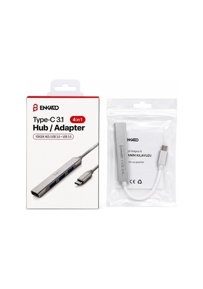 Enkado Ekd-tp50 Usb Çoğaltıcı Hub Adaptör 4ın1 Usb 3.0 Usb 2.0 Type-c 3.1 Giriş 4 Anahtarlı Port