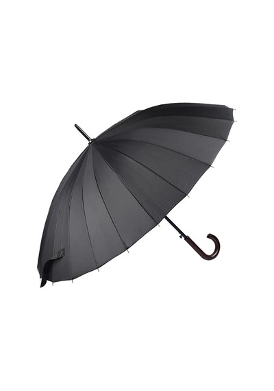 Bawcompany Şemsiye 120 Cm, 24 Telli, Dayanıklı Ve Şık, İki Kişilik Kullanım İçin İdeal Siyah