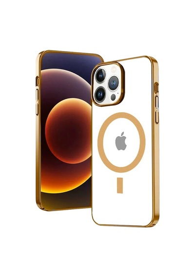 Ally İphone 13 Pro Max 6.7inç Magsafe Uyumlu Renkli Kenar Silikon Kılıf- 5775 Beyaz