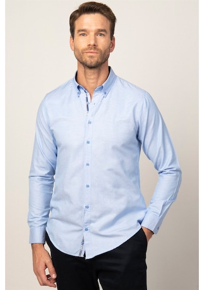 Tudors Erkek Slim Fit Dar Kesim Uzun Kollu Pamuklu Oxford Doku Kolay Ütülenebilir Mavi Düğmeli Yaka Gömlek-23467 Mavi Tudors Erkek Slim Fit Dar Kesim Uzun Kollu Pamuklu Oxford Doku Kolay Ütülenebilir Mavi Düğmeli Yaka Gömlek-23467 Mavi