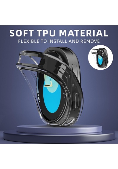 Soft-case Samsung Galaxy Watch 8 40mm İçin 360 Kasa Koruyucu Yumuşak Tpu Kılıf Dokunmatiği Ve Netliği Etkilemeyen Darbelere Karşı Galaxy Watch 8 40mm Ekran Koruyuculu Kılıf Şeffaf Çok Renkli