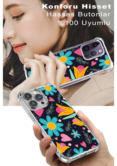 Samsung Galaxy M34 İle Uyumlu Retro Color 1 Baskılı Şeffaf Köşe Korumalı Antişok Kılıf