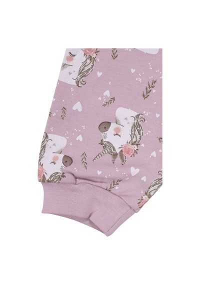 By Bebekodam Kız Bebek Mor Unicorn Baskılı Pijama Takımı