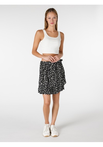 Colin's Colins Regular Fit Çiçekli Mini Siyah Kadın Etek Cl1064078 Siyah