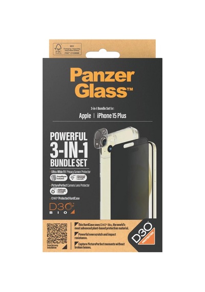 Panzerglass Gizlilik 3-in-1 Apple iPhone Uyumlu 15 Plus Şeffaf