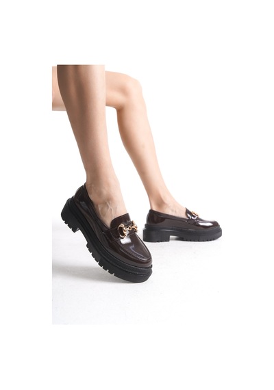 Nonte Kadın Rugan Loafer A005-k1001 Acı Kahverengi