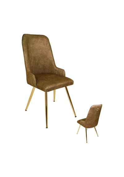Çırağan Sandalye Gold - Kahve Çok Renkli