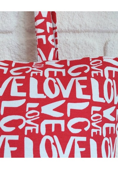 Meryy Collectıon Love Desenli Omuz Çanta / Kırmızı