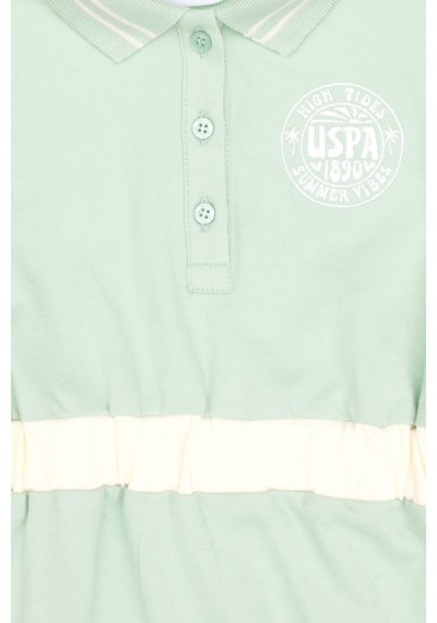 U.S. Polo Assn. Kız Çocuk Su Yeşili Polo Yaka Kısa Kol A-Form Örme Elbise 50306260-VR048 U.S. Polo Assn. Kız Çocuk Su Yeşili Polo Yaka Kısa Kol A-Form Örme Elbise 50306260-VR048