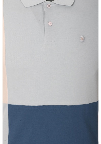 Erkek Polo Yaka Tişört Mavi Slim Fit Ribanalı Kol Garnili T-shirt Ncs Jeans 1165-mavi Mavi