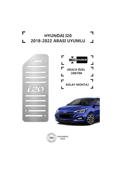 Hyundaı İ20 2018-2022 Arası Ayak Dinlendirme Pedalı Krom Ayak Dayama Pedalı