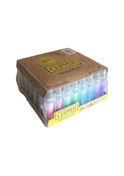 Clipper Micro Tramlı Renkli Taşlı Çakmak 48 Adet 8974