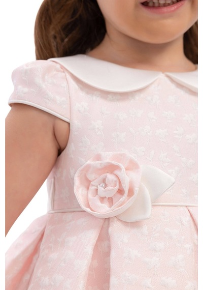 Kız Bebek Bandanalı Güpürlü Elbise Pembe 36172 Pembe