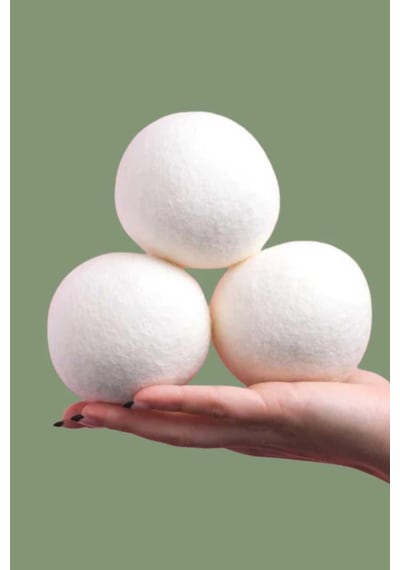 Organik Keçe Yün 3 Adet Xl Çamaşır Kurutma Topu, Çamaşır Yumuşatıcı 6kg Kurutma Makinası İçin Tr Diğer