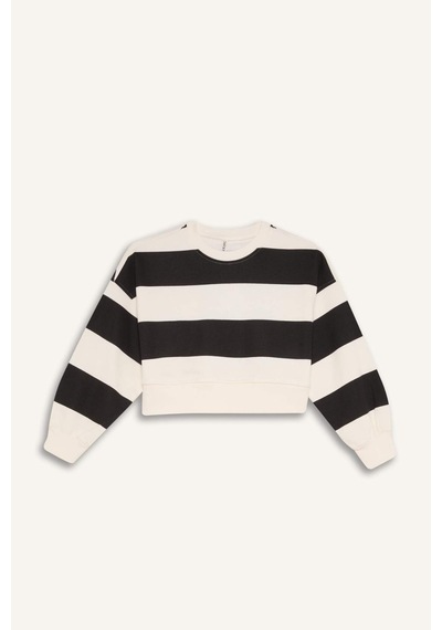 DeFacto Kız Çocuk 2'li Takım Çizgili Bisiklet Yaka Sweatshirt Beli Lastikli Jogger Eşofman Altı D4091A824WNBK26 Siyah DeFacto Kız Çocuk 2'li Takım Çizgili Bisiklet Yaka Sweatshirt Beli Lastikli Jogger Eşofman Altı D4091A824WNBK26 Siyah