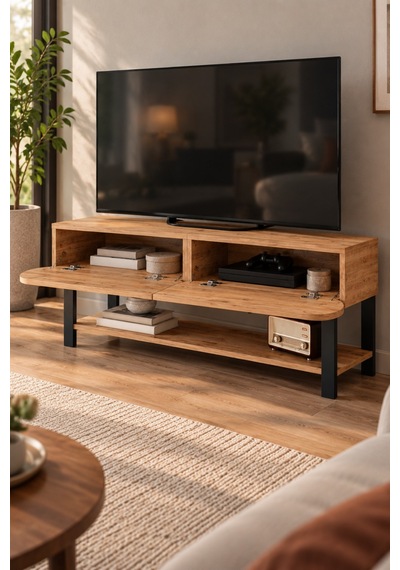 Sulorahome Kahverengi Tv Ünitesi 110 Cm Atlantik Çam