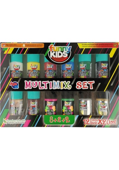 Funny Kids Multi Mix 20 Ml 12 Li Set 2100 Çok Renkli